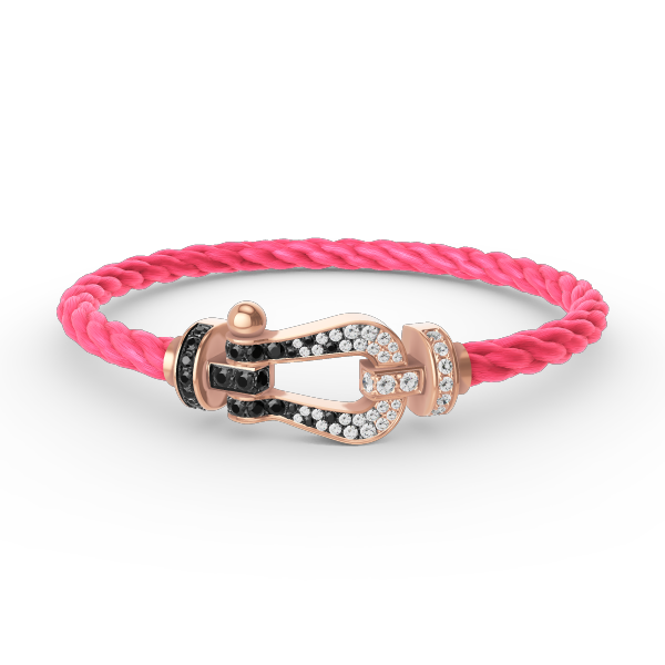 [Select]FORCE LARGE HORSESHOE BLACK WHITE DIAMOND BRACELET Select GOLD