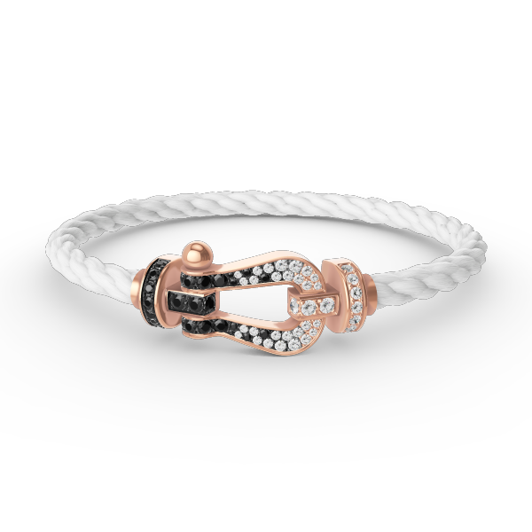 [Select]FORCE LARGE HORSESHOE BLACK WHITE DIAMOND BRACELET Select GOLD