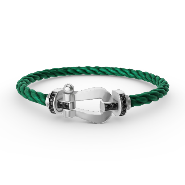 [Select]FORCE LARGE HORSESHOE BLACK DIAMOND BRACELET SILVER