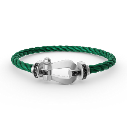 [Select]FORCE LARGE HORSESHOE BLACK DIAMOND BRACELET SILVER