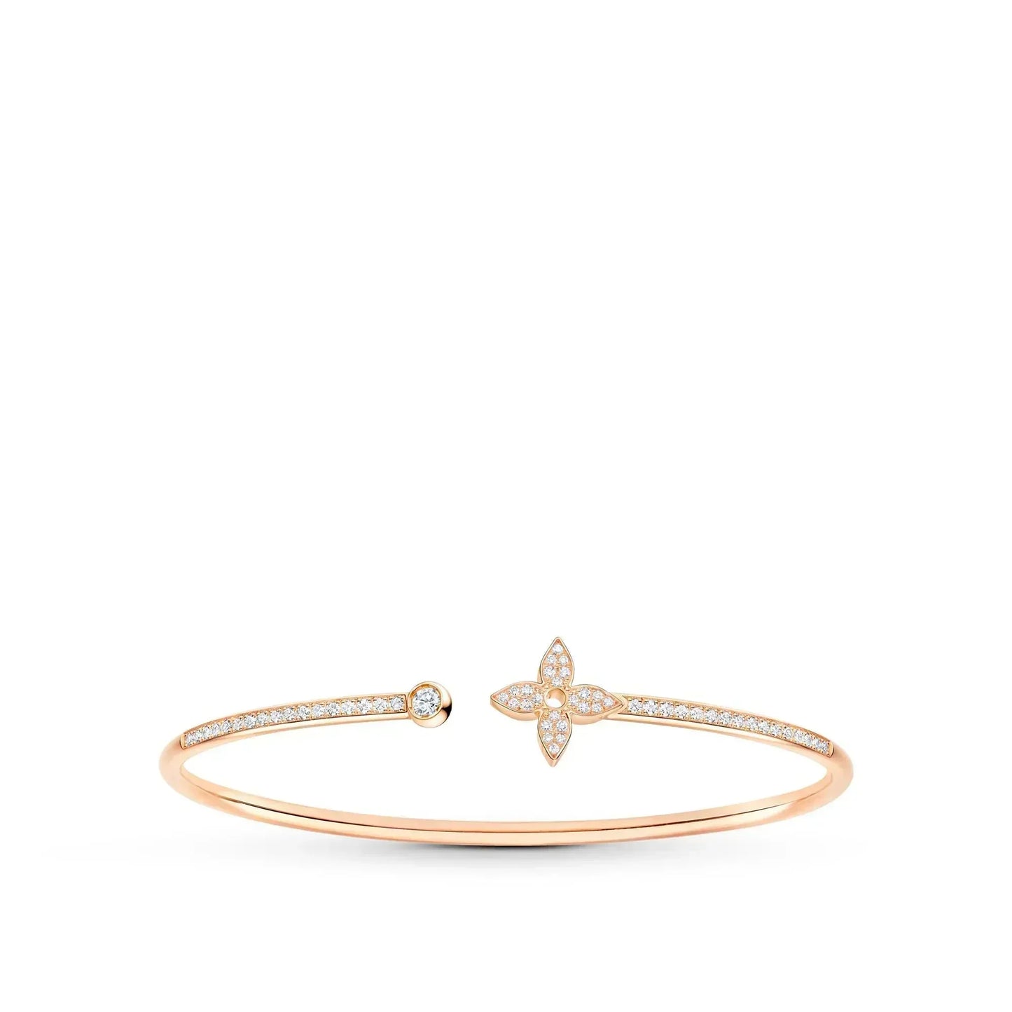 [Select]IDYLLE PINK GOLD OPEN BRACELET DIAMOND PAVED