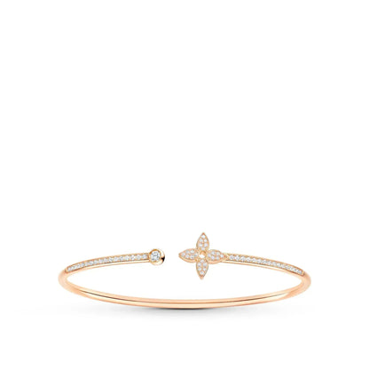 [Select]IDYLLE PINK GOLD OPEN BRACELET DIAMOND PAVED