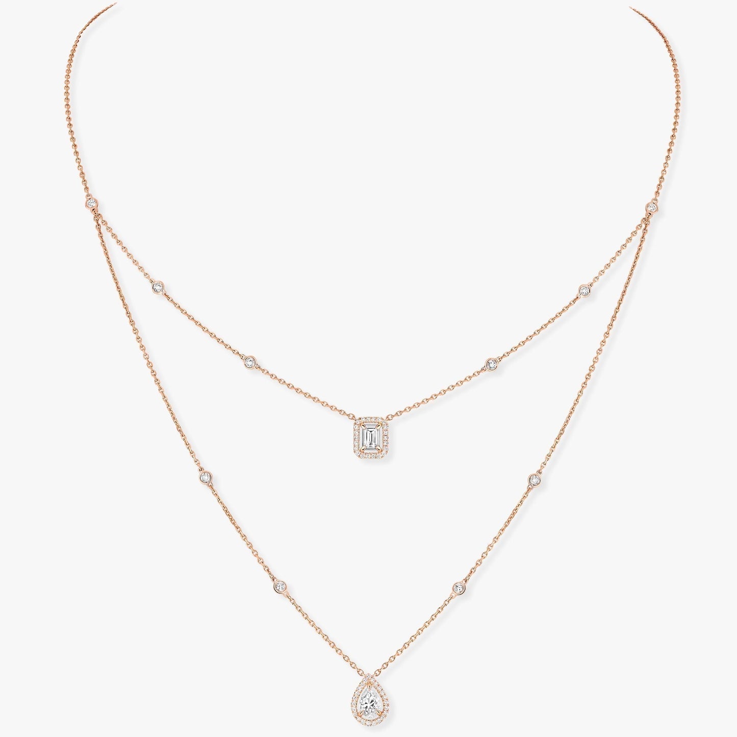 [Select]MY TWIN 2 ROW DIAMOND NECKLACE