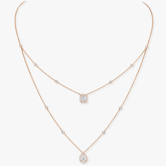 [Select]MY TWIN 2 ROW DIAMOND NECKLACE