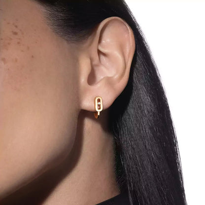 [Select]Diamond Mini Hoop Earrings Move Classique
