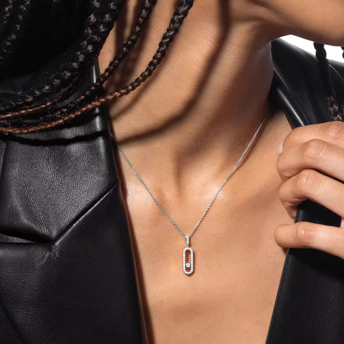 [Select]Move Uno Diamond Necklace in Rose Gold