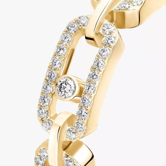 [Select]Move Link Pave_-Set Diamond Ring in Gold