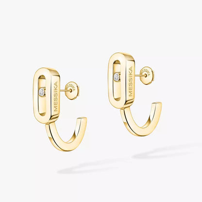 [Select]Diamond Mini Hoop Earrings Move Classique