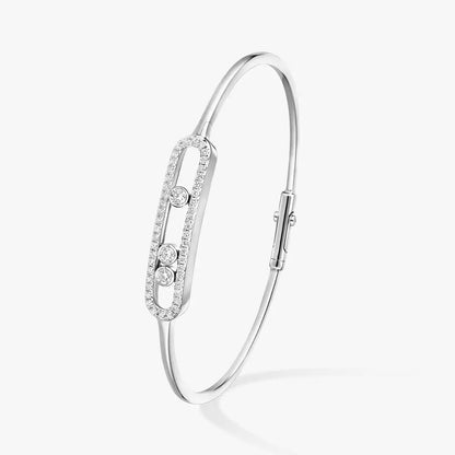 [Select]Move Pavé Diamond Bangle Bracelet M