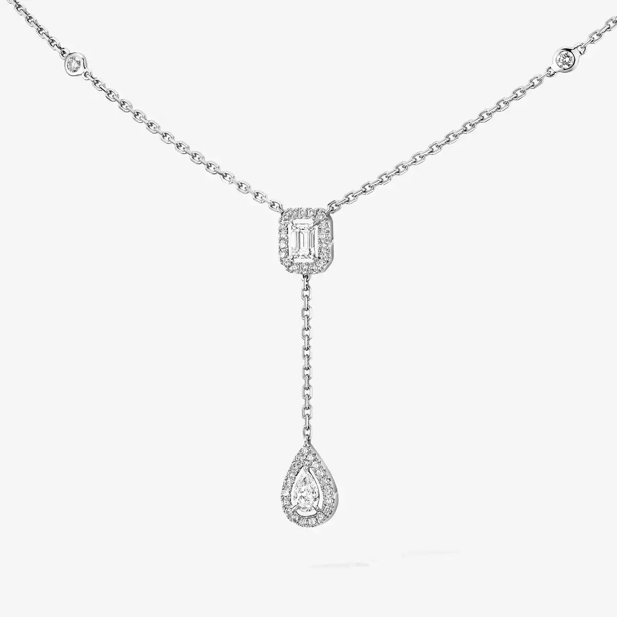 [Select]Gold Diamond Tie Necklace