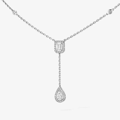 [Select]Gold Diamond Tie Necklace