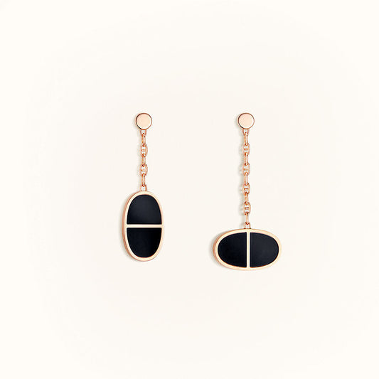 [Select]CHAINE VERSO BLACK CERAMIC EARRINGS