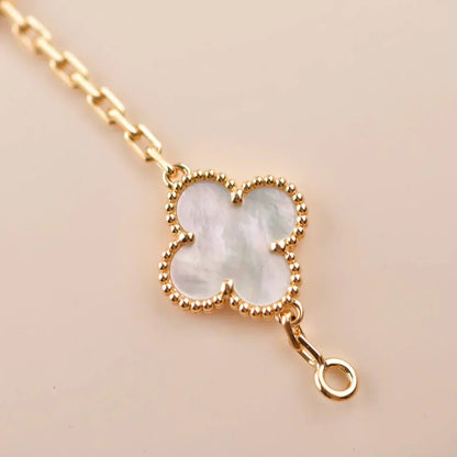 [Select]CLOVER WHITE PEARL MOP 5 MOTIF BRACELET COLLECTION