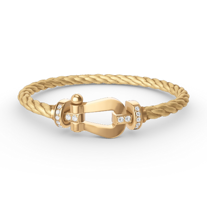 [Select]FORCE LARGE HORSESHOE HALF DIAMOND BRACELET GOLD