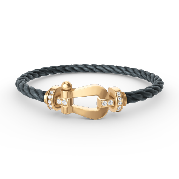 [Select]FORCE LARGE HORSESHOE HALF DIAMOND BRACELET GOLD