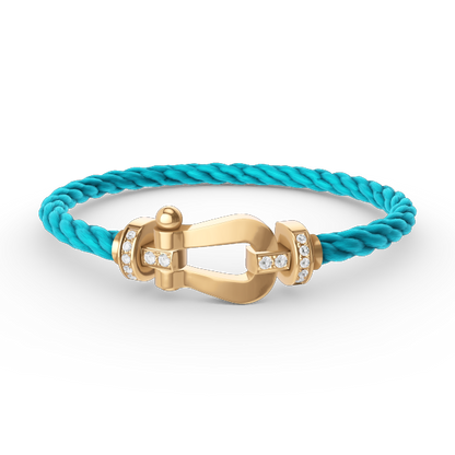[Select]FORCE LARGE HORSESHOE HALF DIAMOND BRACELET GOLD