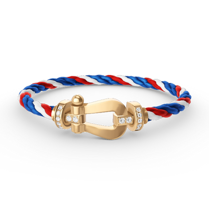 [Select]FORCE LARGE HORSESHOE HALF DIAMOND BRACELET GOLD