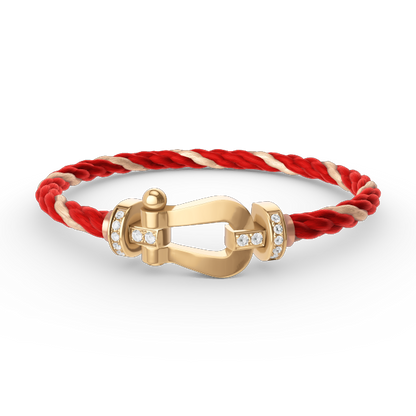 [Select]FORCE LARGE HORSESHOE HALF DIAMOND BRACELET GOLD
