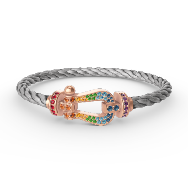 [Select]FORCE LARGE HORSESHOE  COLORED DIAMOND BRACELET Select GOLD