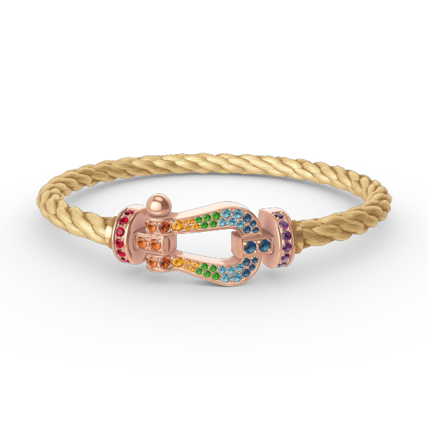 [Select]FORCE LARGE HORSESHOE  COLORED DIAMOND BRACELET Select GOLD