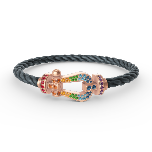 [Select]FORCE LARGE HORSESHOE  COLORED DIAMOND BRACELET Select GOLD