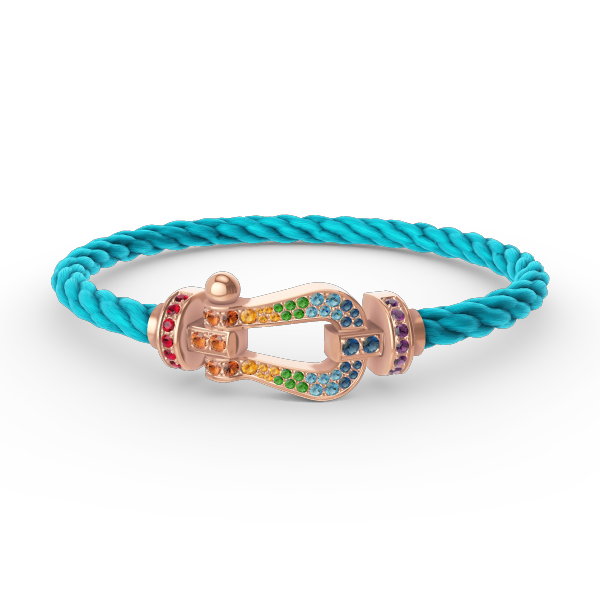 [Select]FORCE LARGE HORSESHOE  COLORED DIAMOND BRACELET Select GOLD