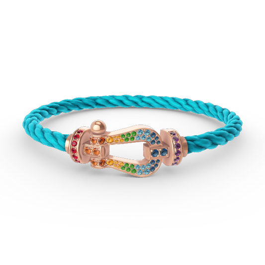[Select]FORCE LARGE HORSESHOE  COLORED DIAMOND BRACELET Select GOLD