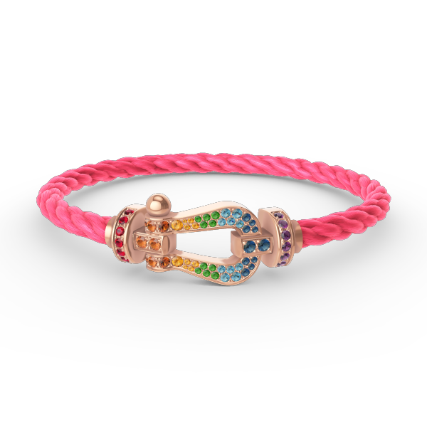 [Select]FORCE LARGE HORSESHOE  COLORED DIAMOND BRACELET Select GOLD