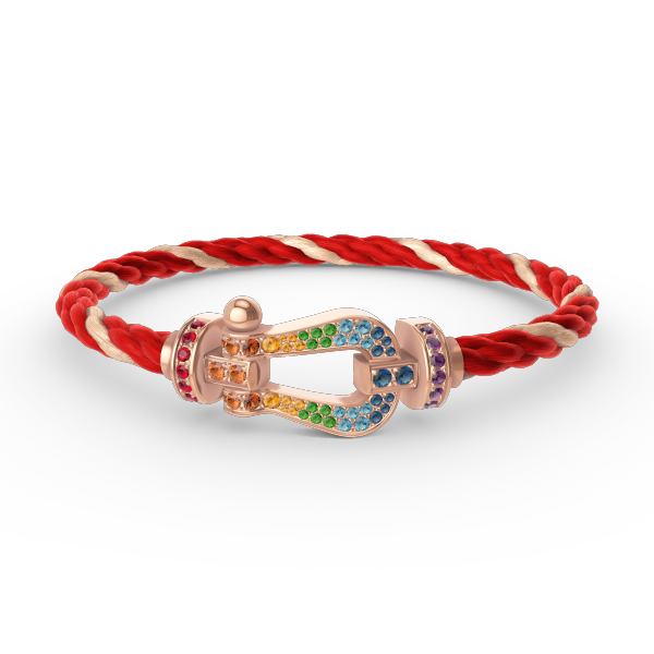 [Select]FORCE LARGE HORSESHOE  COLORED DIAMOND BRACELET Select GOLD