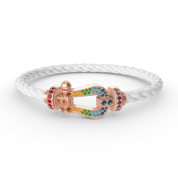 [Select]FORCE LARGE HORSESHOE  COLORED DIAMOND BRACELET Select GOLD