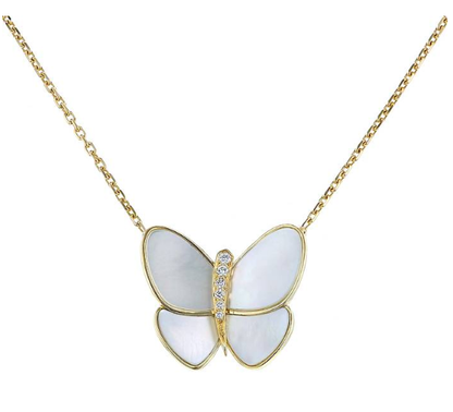 [Select]BUTTERFLY GOLD MOP DIAMOND NECKLACE
