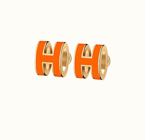 [Select]MINI POP H EARRINGS ORANGE