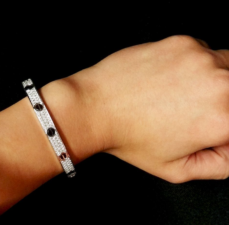 [Select]LOVE BRACELET 6.1MM DIAMOND-PAVED CERAMIC