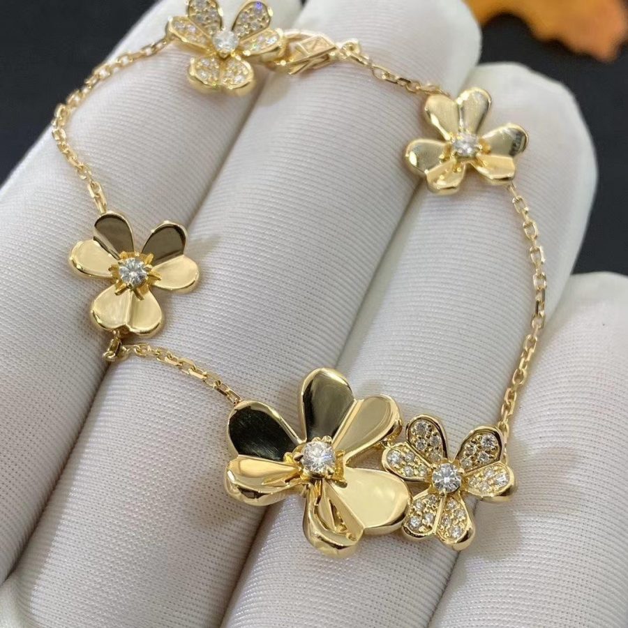 [Select]FRIVOLE GOLD 5 FLOWERS BRACELET