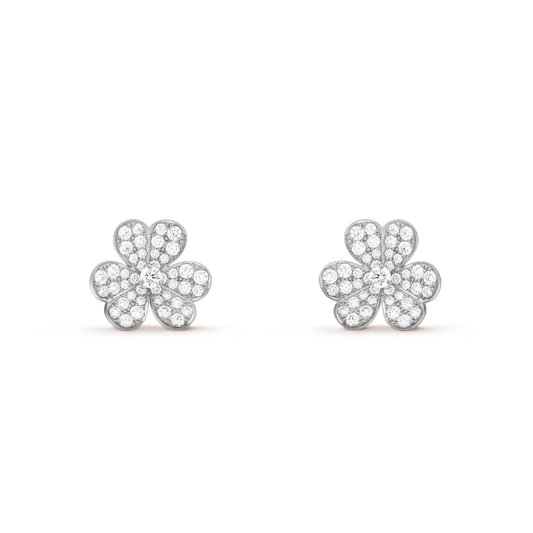 [Select]FRIVOLE SILVER FLOWER DIAMOND EARRINGS