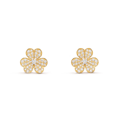 [Select]FRIVOLE GOLD FLOWER DIAMOND EARRINGS