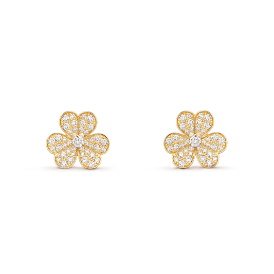 [Select]FRIVOLE GOLD FLOWER DIAMOND EARRINGS
