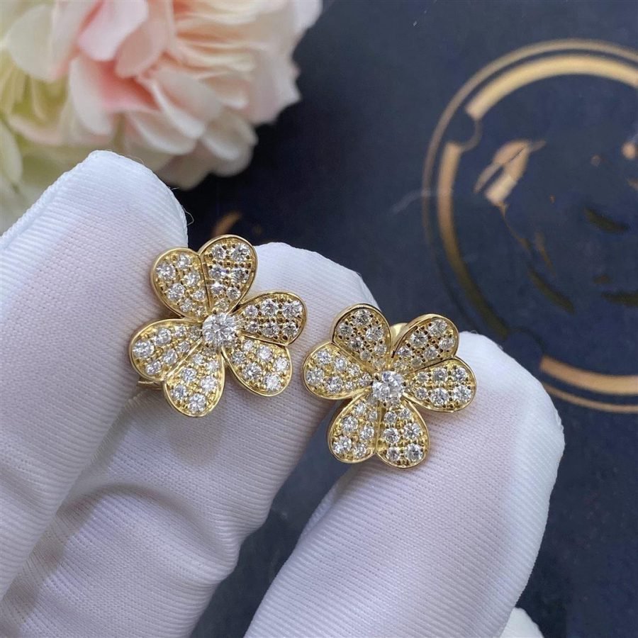 [Select]FRIVOLE GOLD FLOWER DIAMOND EARRINGS
