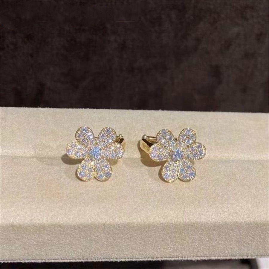 [Select]FRIVOLE GOLD FLOWER DIAMOND EARRINGS