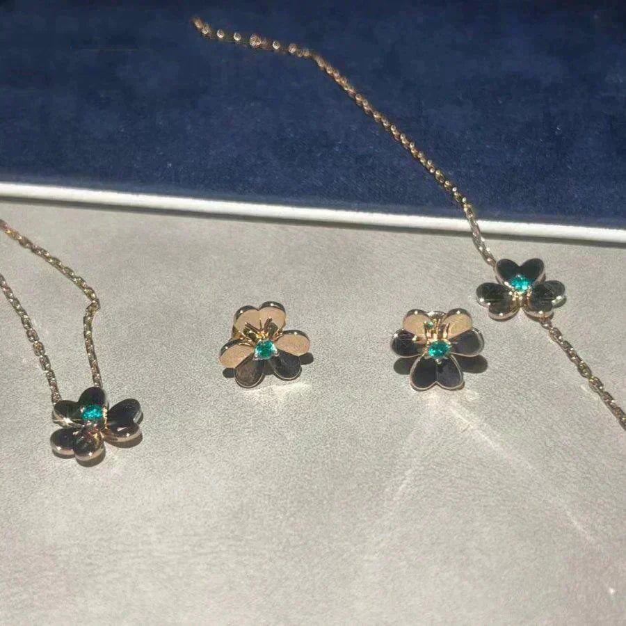[Select]FRIVOLE  FLOWER MALACHITE EARRINGS
