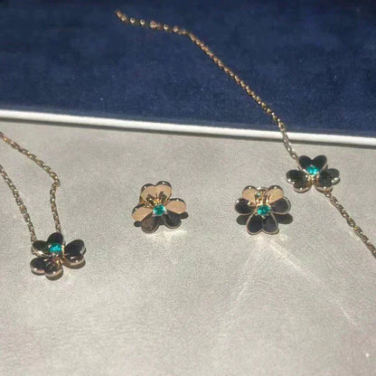 [Select]FRIVOLE  FLOWER MALACHITE EARRINGS