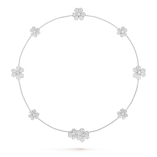 [Select]FRIVOLE SILVER 9 FLOWERS NECKLACE