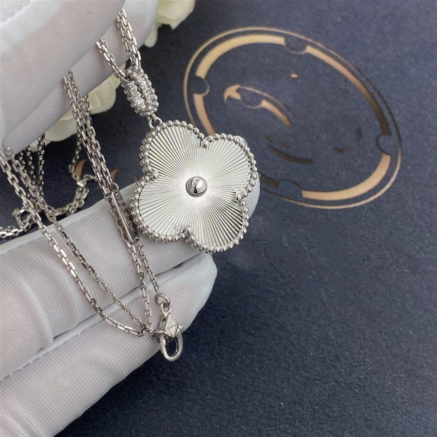 [Select]CLOVER 25MM SILVER BIG CLOVER NECKLACE