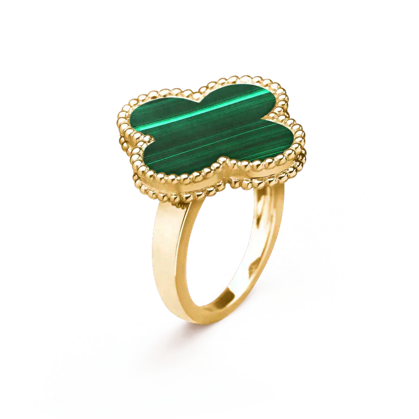 [Select]CLOVER MALACHITE RING