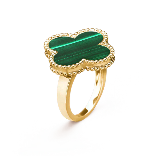 [Select]CLOVER MALACHITE RING