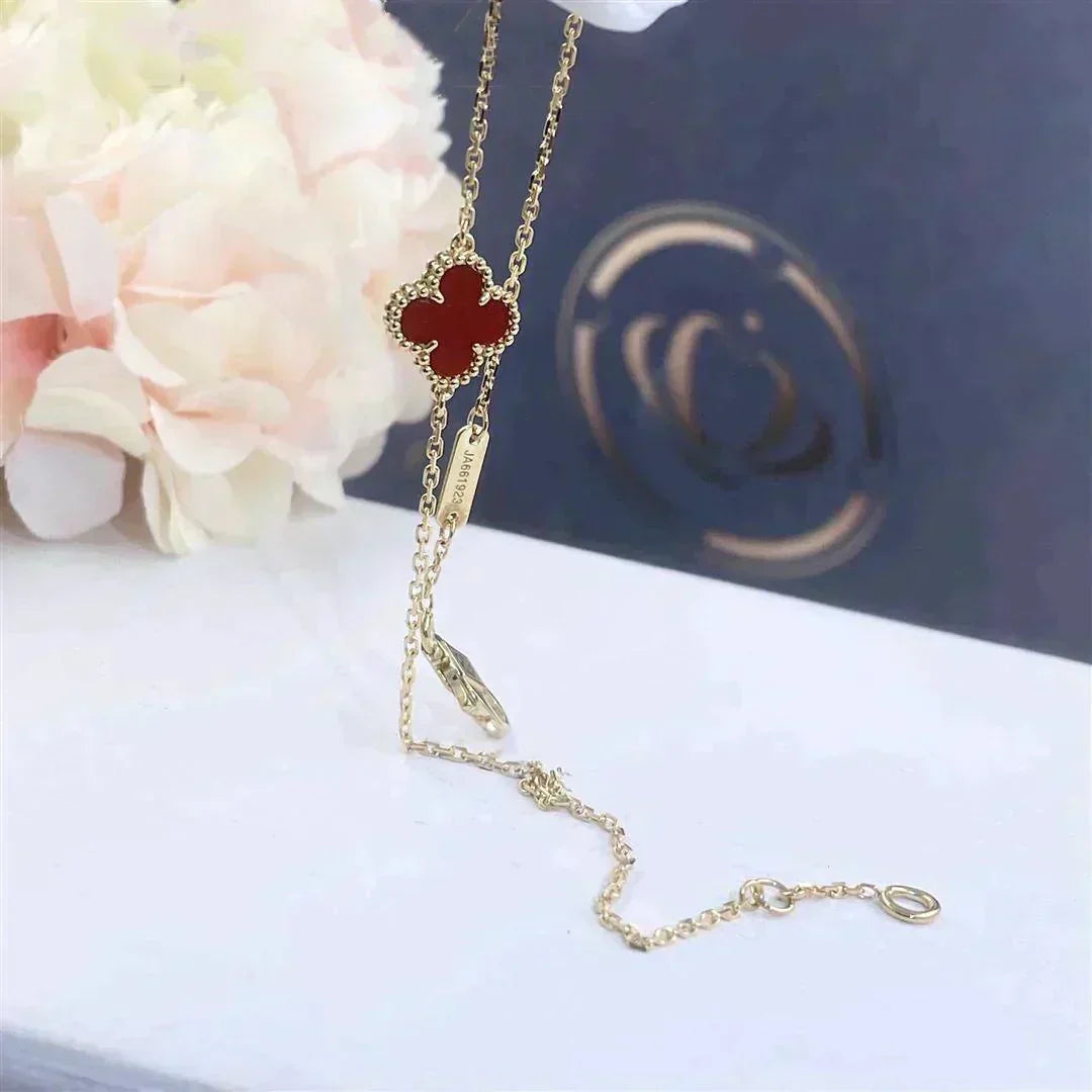 [Select]CLOVER  CARNELIAN SINGLE FLOWER BRACELET