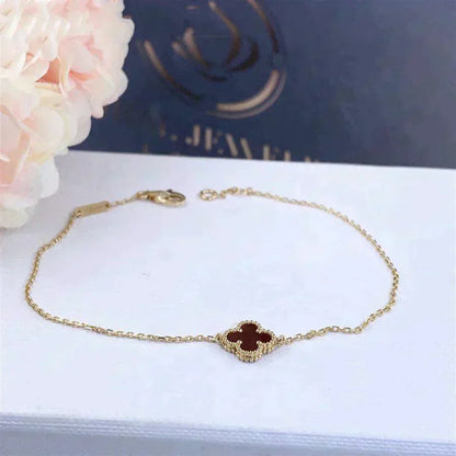 [Select]CLOVER  CARNELIAN SINGLE FLOWER BRACELET
