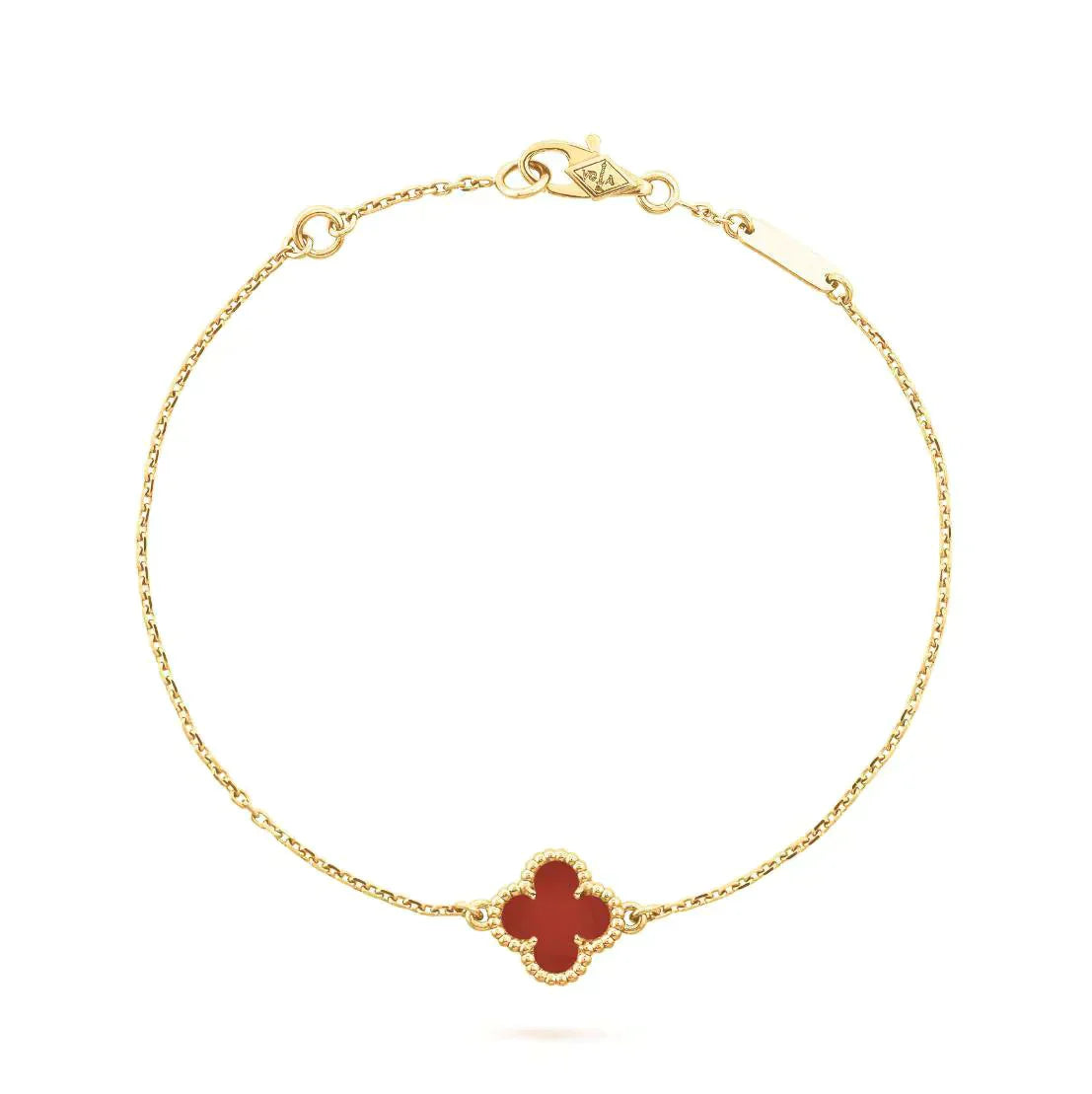 [Select]CLOVER  CARNELIAN SINGLE FLOWER BRACELET