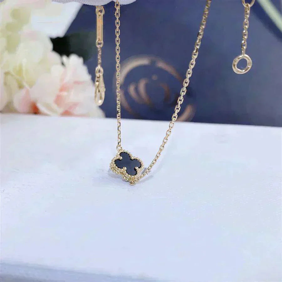 [Select]CLOVER ONYX SINGLE FLOWER BRACELET
