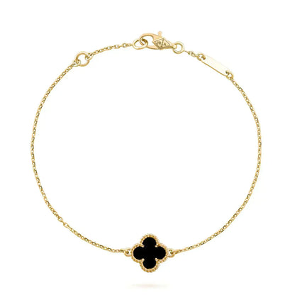 [Select]CLOVER ONYX SINGLE FLOWER BRACELET